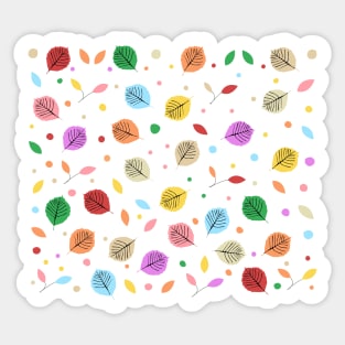 Colorful Leaves Sticker